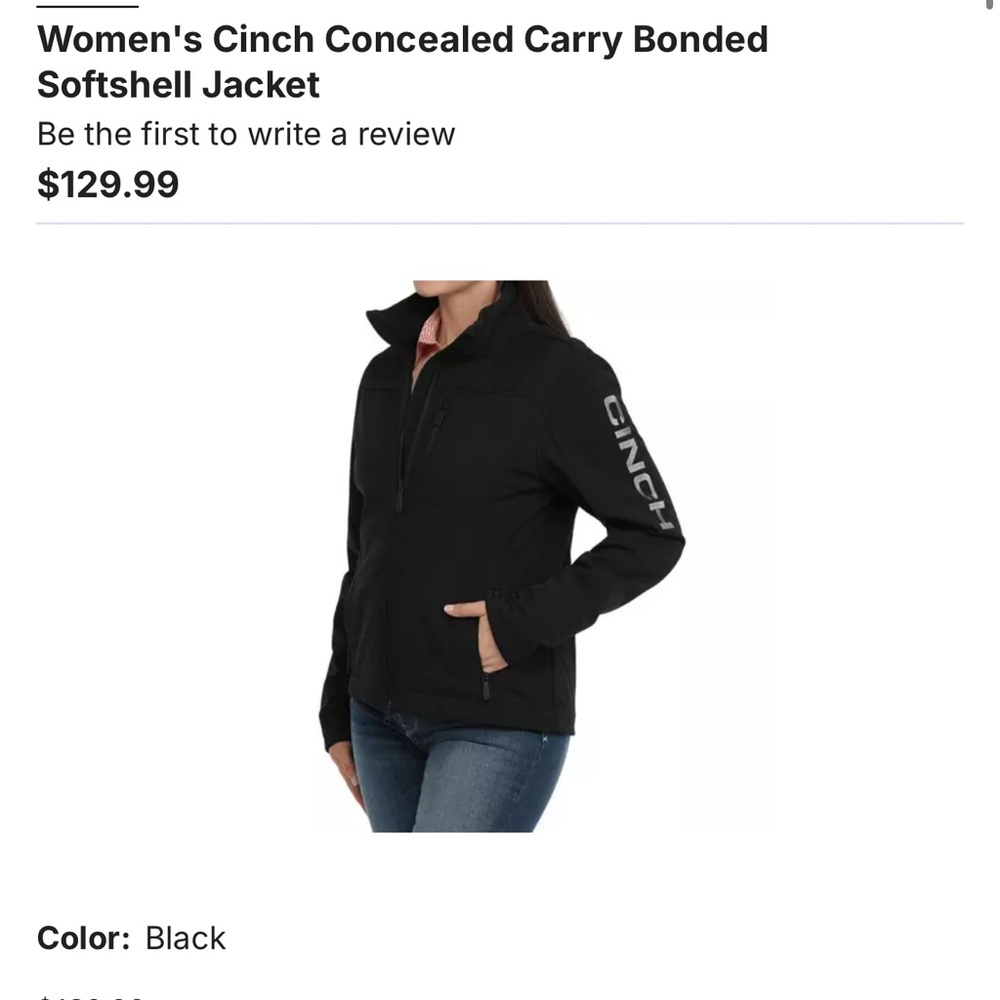 Cinch Women's Softshell Jacket Concealed Carry - image 1